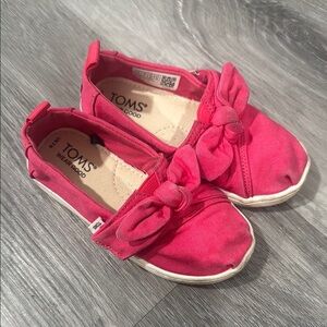 Toms Pink Slip-On Velcro Strap Bow Sneakers